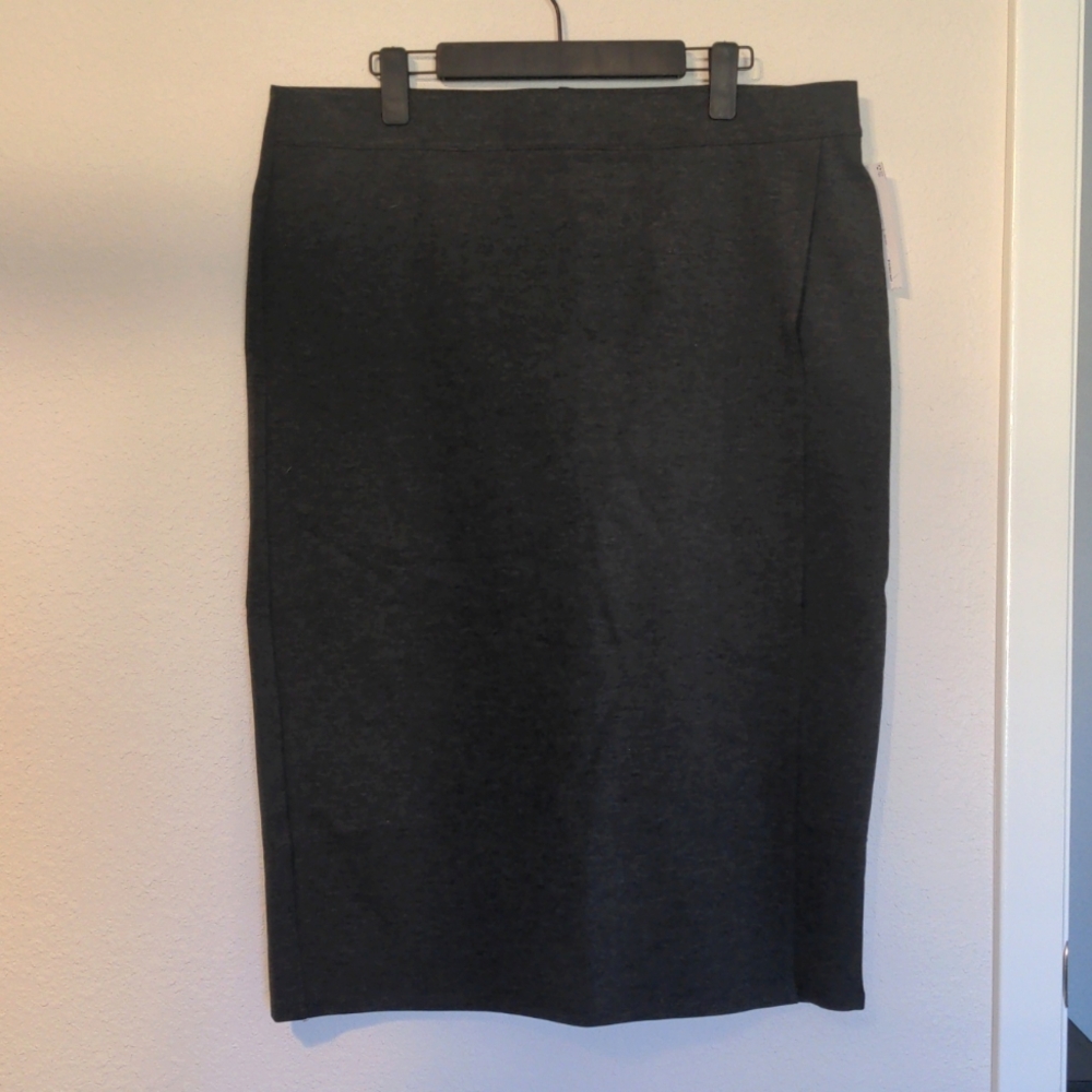Liz Claiborne Pencil Wrap Skirt, Charcoal Gray, XL